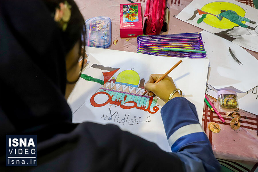 ویدیو/ مسابقه نقاشی “طوفان الاقصی” در اهواز
