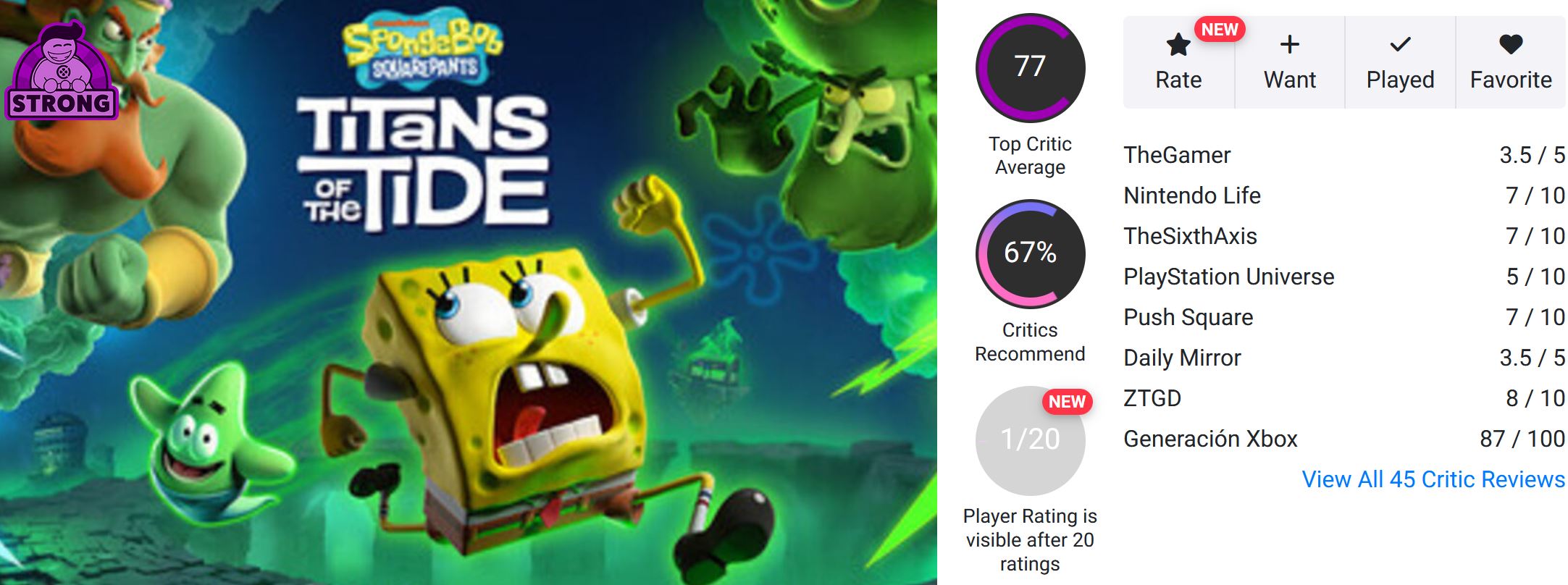 نقدها و نمرات SpongeBob SquarePants: Titans of the Tide منتشر شدند [به‌روزرسانی شد] - لینک ۳۶۵