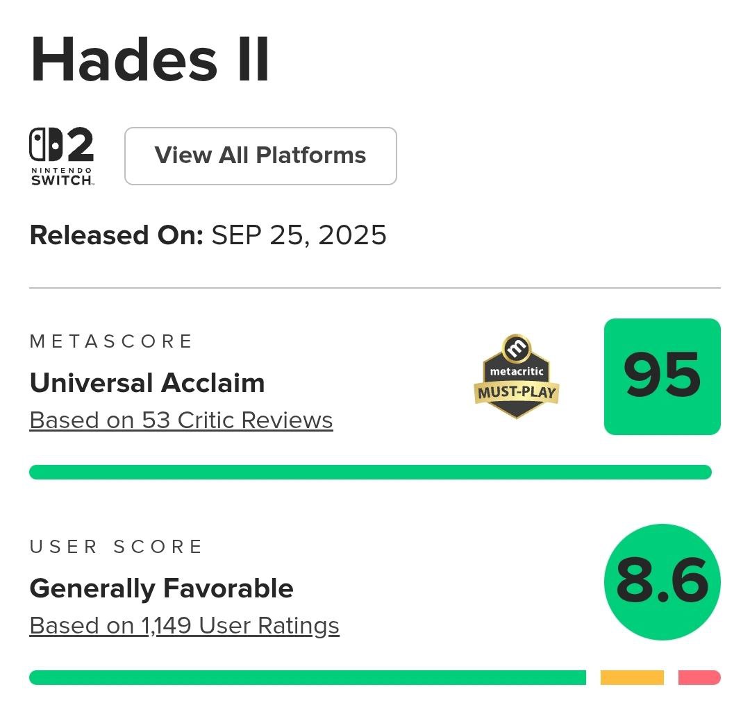 بازی Hades 2 وارد جمع ۱۰ بازی برتر تاریخ اوپن‌کریتیک شد | لینک ۳۶۵