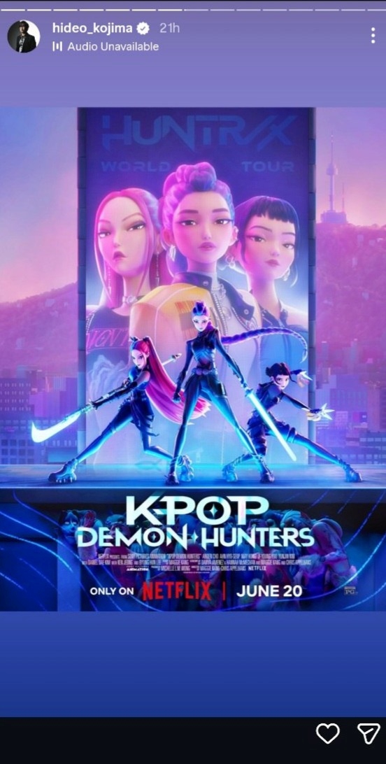 هیدئو کوجیما با استوری Kpop Demon Hunters نظر خود درباره این انیمیشن را به اشتراک گذاشت - لینک ۳۶۵