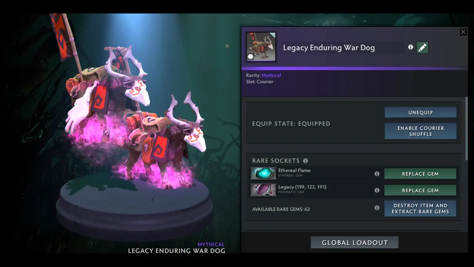 Ethereal Flames Pink War Dog  Dota 2