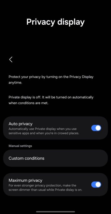 Galaxy-S26-Ultra-privacy-display-1 جزئیات بیشتری از قابلیت Privacy Display گلکسی S26 اولترا فاش شد | لینک ۳۶۵