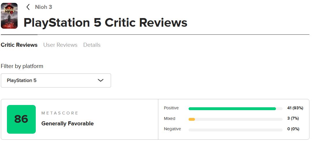 نقدها و نمرات بازی Nioh 3 منتشر شدند | لینک ۳۶۵