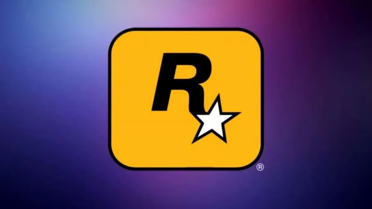 Rockstar Games Logo Yellow Rounded Square with a Black 'r' and a White Star on a Purple Gradient Background