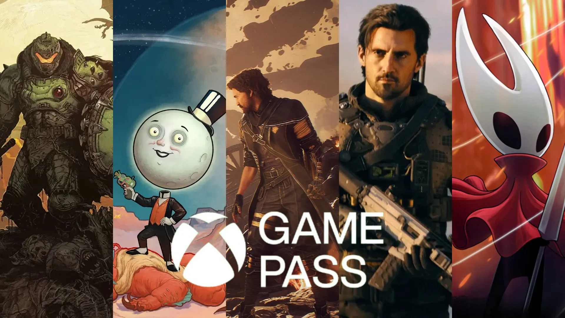 Collage of Five Video Game Characters with a Large &aposgame Pass&apos Text in the Center