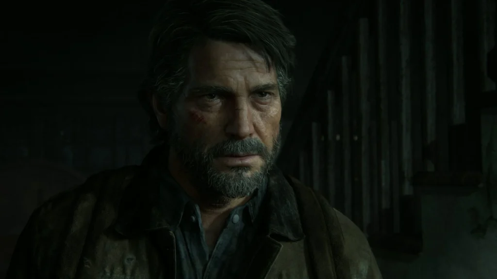 Man with a Gray Beard in a Dark Dusty Room Looking Somber