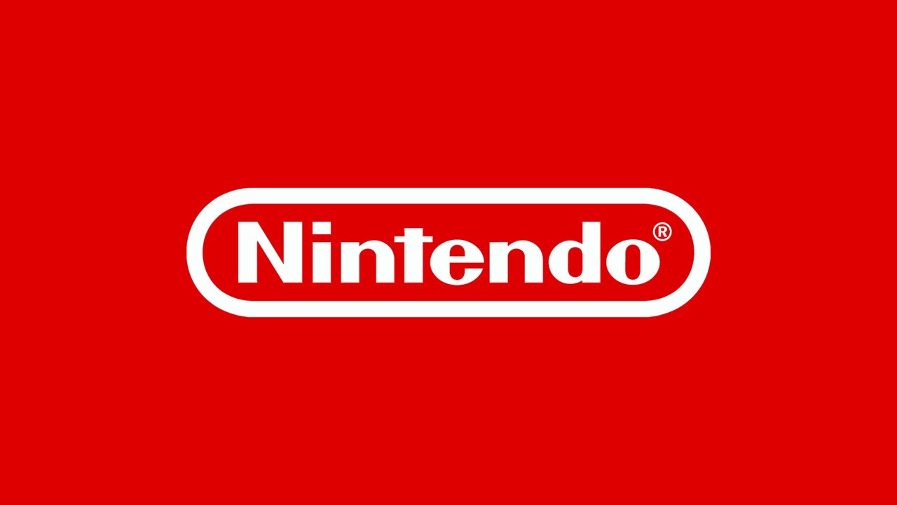 Nintendo Brand Logo White Wordmark Inside a Rounded White with red Outline on a Solid Red Background
