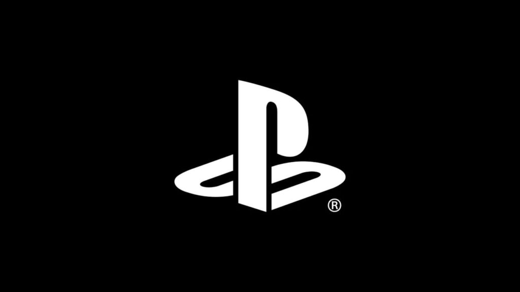 Playstation Logo in White on a Black Background Centered