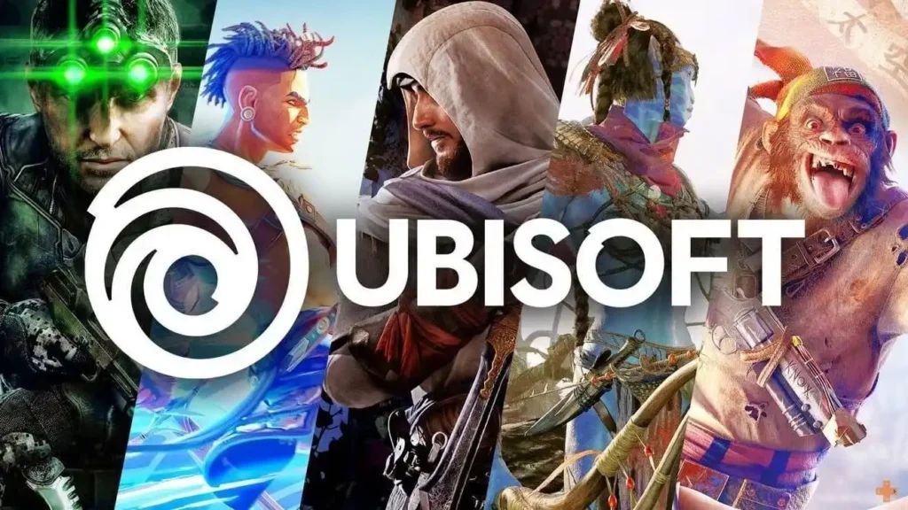 Ubisoft Collage Featuring Several Game Characters with the Ubisoft Logo Across the Center