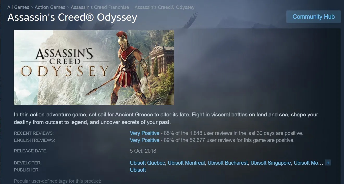 عنوان Assassin’s Creed Odyssey به محبوب‌ترین بازی تاریخ این مجموعه تبدیل شد | لینک ۳۶۵