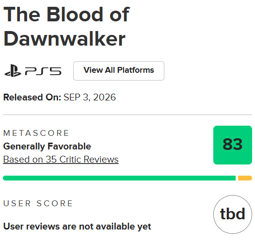 Screenshot 2026 08 31 191602 نقدها و نمرات بازی The Blood of Dawnwalker منتشر شدند | لینک ۳۶۵