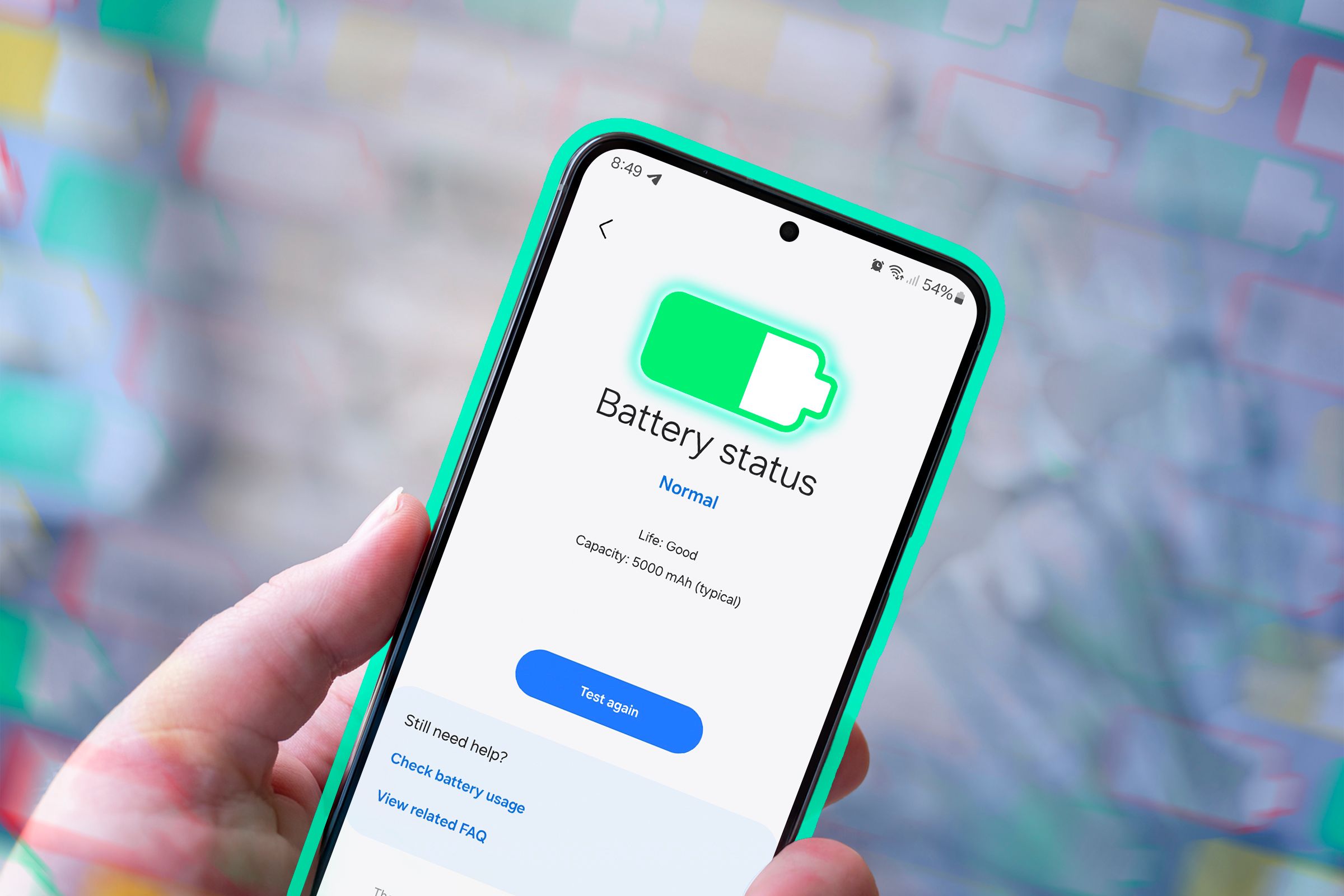 a-samsung-phone-with-the-battery-status-screen گذاشتن گوشی اندرویدی داخل خودروی داغ چه خطراتی دارد؟ | لینک ۳۶۵