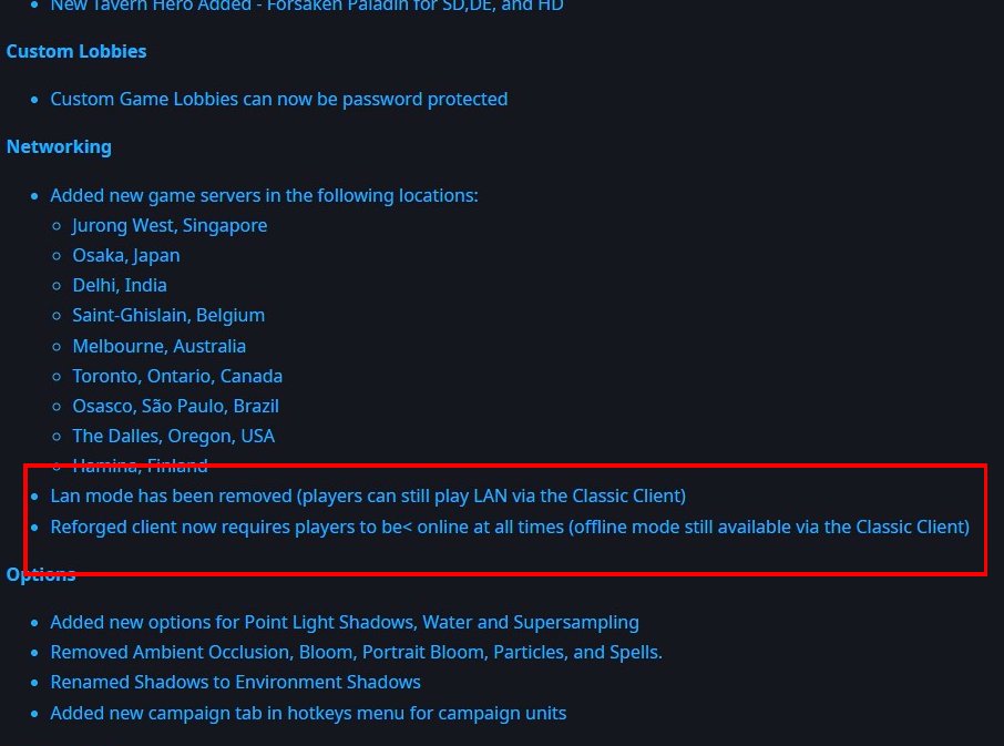 Hsgimokxiacitdz آپدیت جدید Warcraft III Reforged، بازی آفلاین و LAN را حذف کرد | لینک ۳۶۵